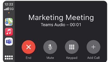 Teams meetings now available on Apple CarPlay