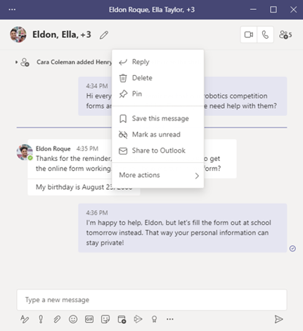 Chat supervisors can delete messages in Microsoft Teams